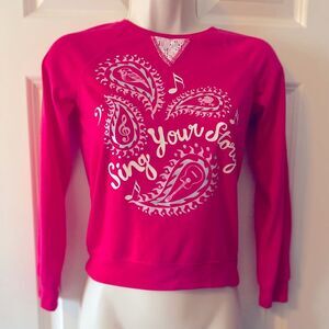 AMERICAN GIRL Sing Your Story Pink Sweatshirt Size 7/8